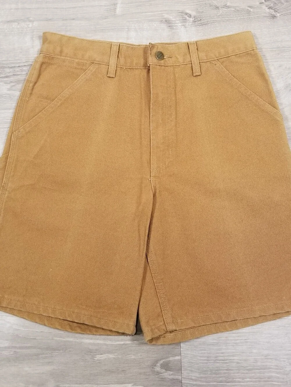 VTG Carhartt B25 Shorts Mens 30 Brown Duck Canvas USA Carpenter Workwear NWOT - Picture 2 of 6
